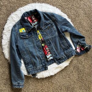 Members Only X Nickelodeon Reversible SpongeBob Jean Jacket Womens Size Large